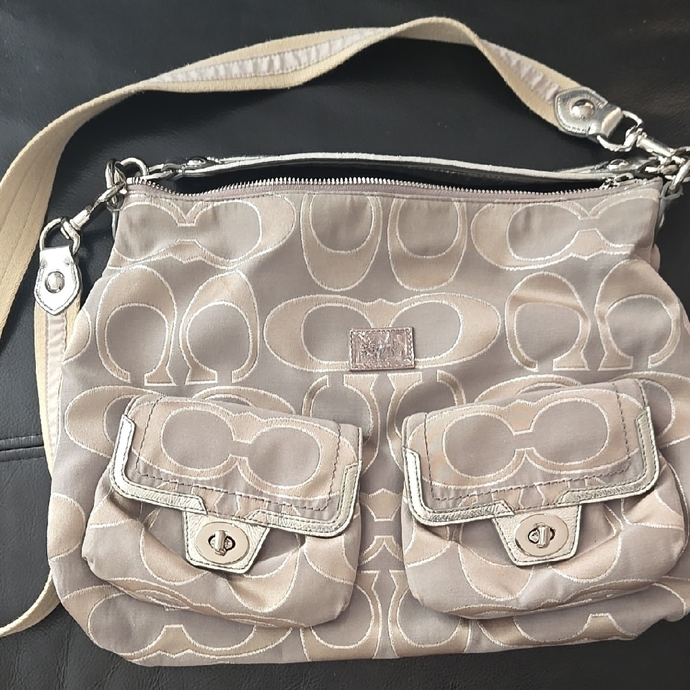 Coach Beige Signature Crossbody Bag